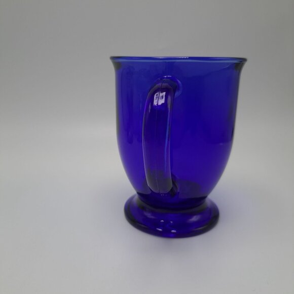 Vintage Anchor Hocking Cobalt Blue Glass Coffee Mug - Picture 3 of 12